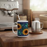 Sunflower Mug - Floral Cups -  Large and Small Ceramic Mugs