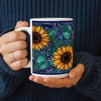 Sunflower Mug - Floral Cups -  Large and Small Ceramic Mugs