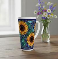 Latte 17oz Ceramic Mug - Coffee or Tea Cup, Extra Tall