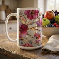 Floral Cups -  Large and Small Ceramic Mugs