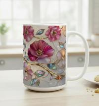 Floral Cups -  Large and Small Ceramic Mugs
