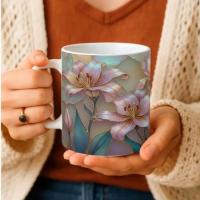 Floral Cups -  Large and Small Ceramic Mugs