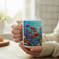 Floral Cups -  Large and Small Ceramic Mugs