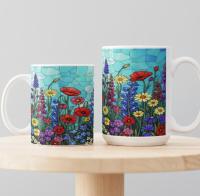 Floral Cups -  Large and Small Ceramic Mugs