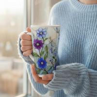 Latte 17oz Ceramic Mug - Coffee or Tea Cup, Extra Tall