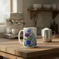 Floral Cups -  Large and Small Ceramic Mugs