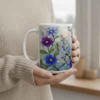 Floral Cups -  Large and Small Ceramic Mugs