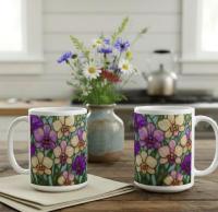 Floral Cups -  Large and Small Ceramic Mugs