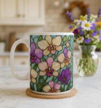 Floral Cups -  Large and Small Ceramic Mugs