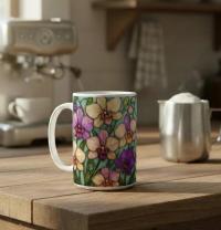 Floral Cups -  Large and Small Ceramic Mugs