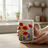 Floral Cups -  Large and Small Ceramic Mugs