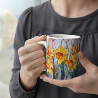 Floral Cups - Large and Small Ceramic Mugs