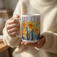 Floral Cups - Large and Small Ceramic Mugs