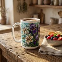 Floral Cups -  Large and Small Ceramic Mugs
