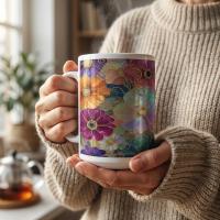 Floral Cups -  Large and Small Ceramic Mugs