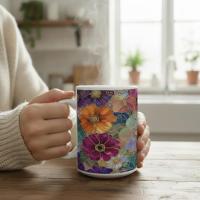 Floral Cups -  Large and Small Ceramic Mugs