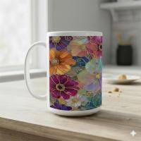 Floral Cups -  Large and Small Ceramic Mugs