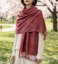 Reversible Soft Pashmina Shawl & Scarf for Women, Jacquard Brocade, Shawl, Sarong or Head Wraps