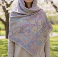 Soft Pashmina Shawl & Scarf for Women, Jacquard Brocade, Shawl, Sarong or Head Wraps