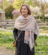 Thick Pashmina Shawl & Scarf for Women, Jacquard Brocade, Blanket Shawl, Wrap