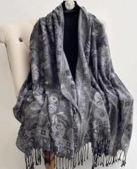 Soft Pashmina Shawl & Scarf for Women, Jacquard Brocade, Blanket Scarf, Head Wraps