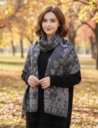 Soft Pashmina Shawl & Scarf for Women, Jacquard Brocade, Blanket Scarf, Head Wraps