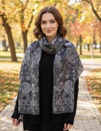 Soft Pashmina Shawl & Scarf for Women, Jacquard Brocade, Blanket Scarf, Head Wraps