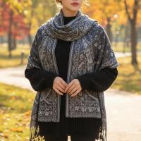 Soft Pashmina Shawl & Scarf for Women, Jacquard Brocade, Blanket Scarf, Head Wraps