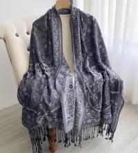 Soft Pashmina Shawl & Scarf for Women, Jacquard Brocade, Blanket Scarf, Head Wraps