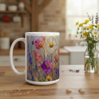 Floral Cups -  Large and Small Ceramic Mugs