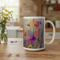 Floral Cups -  Large and Small Ceramic Mugs
