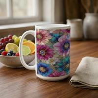 Floral Cups -  Large and Small Ceramic Mugs