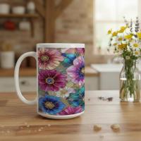 Floral Cups -  Large and Small Ceramic Mugs