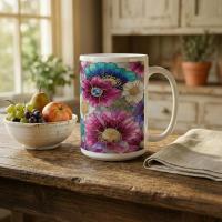 Floral Cups -  Large and Small Ceramic Mugs