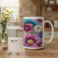 Floral Cups -  Large and Small Ceramic Mugs