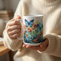 Butterfly - Large and Small Ceramic Mugs