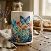 Butterfly - Large and Small Ceramic Mugs
