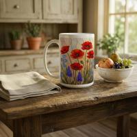 Floral Cups -  Large and Small Ceramic Mugs