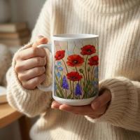Floral Cups -  Large and Small Ceramic Mugs