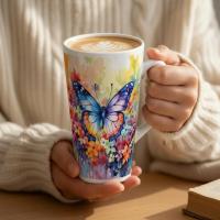 Latte 17oz Ceramic Mug - Coffee or Tea Cup, Extra Tall