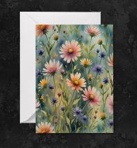 Set of 3 Watercolor Floral Greeting Cards, Blank Inside (5x7 inch)