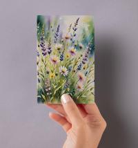 Set of 3 Watercolor Floral Greeting Cards, Blank Inside (5x7 inch)