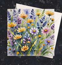 Flowers - Original Art Card - Single Card or Bulk 10 Pack of Gift Cards