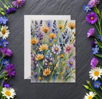 Flowers - Original Art Card - Single Card or Bulk 10 Pack of Gift Cards