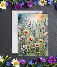 Flowers - Original Art Card - Single Card or Bulk 10 Pack of Gift Cards