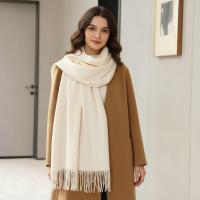 Creamy White Pashmina, Blanket Shawl - Lightweight Wide Scarf and Wrap