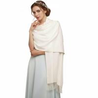 Creamy White Pashmina, Blanket Shawl - Lightweight Wide Scarf and Wrap