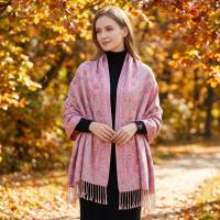 Soft Pashmina Shawl & Scarf for Women, Jacquard Brocade, Lightweight Blanket Shawl
