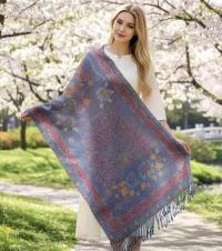 Soft Pashmina Shawl & Scarf for Women, Jacquard Brocade, Shawl, Sarong or Head Wraps