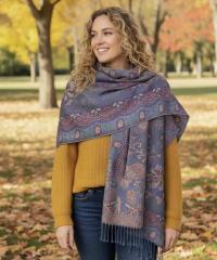 Soft Pashmina Shawl & Scarf for Women, Jacquard Brocade, Shawl, Sarong or Head Wraps
